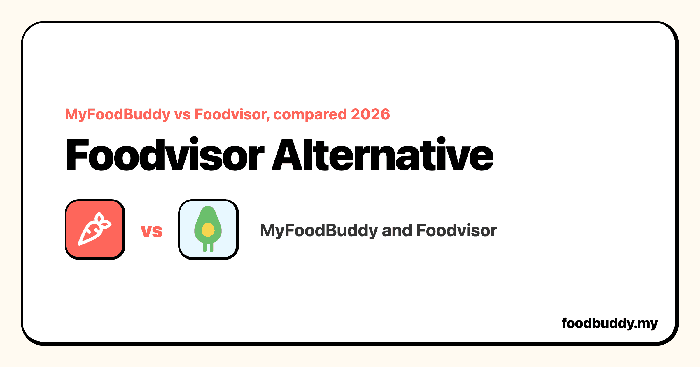 Foodvisor Alternative, a MyFoodBuddy comparison cover showing Foodvisor and MyFoodBuddy side by side