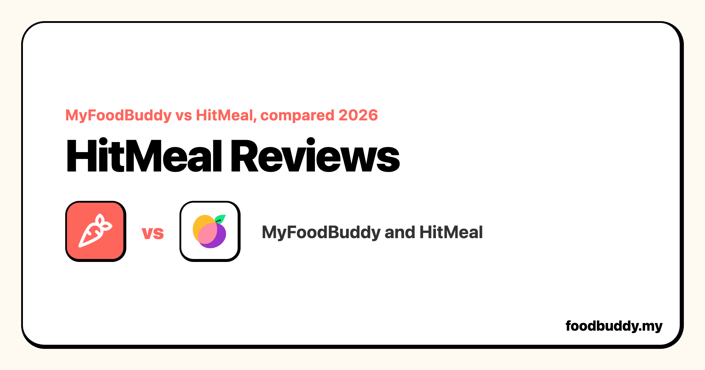 HitMeal Reviews vs MyFoodBuddy, a MyFoodBuddy comparison cover showing HitMeal and MyFoodBuddy side by side
