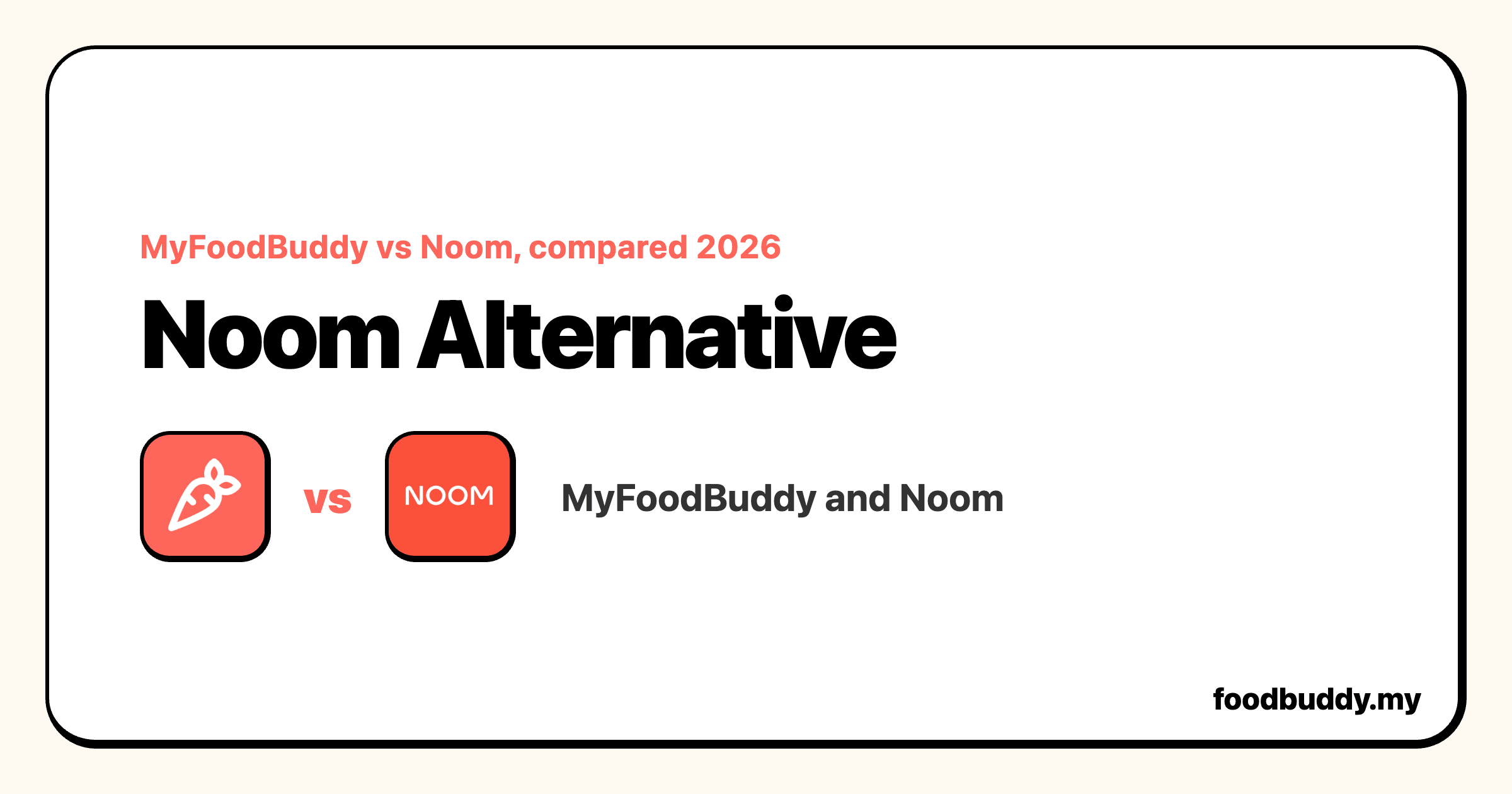 Noom Alternative, a MyFoodBuddy comparison cover showing Noom and MyFoodBuddy side by side